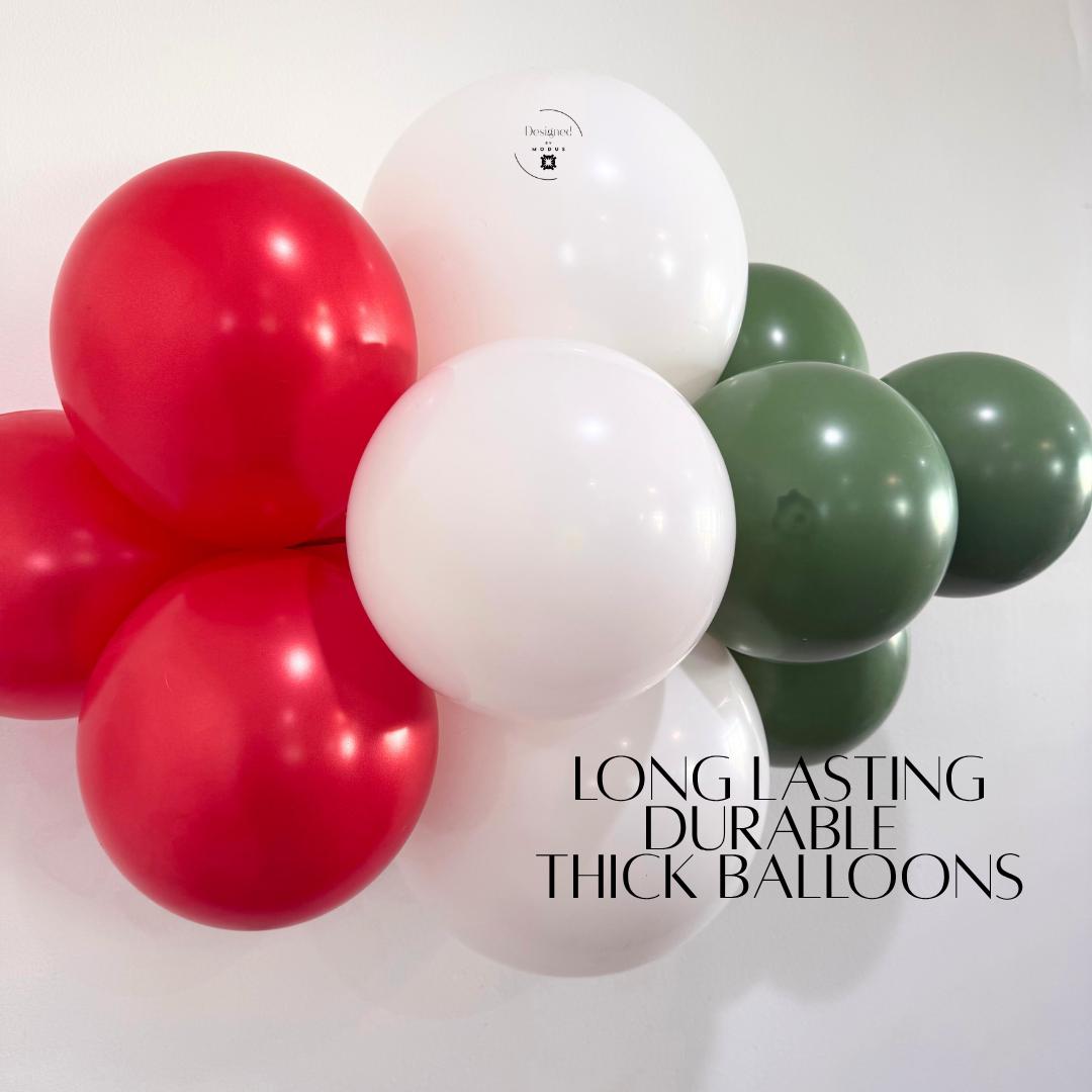 Vintage Christmas Balloon Garland Kit | Red, Green & White Arch