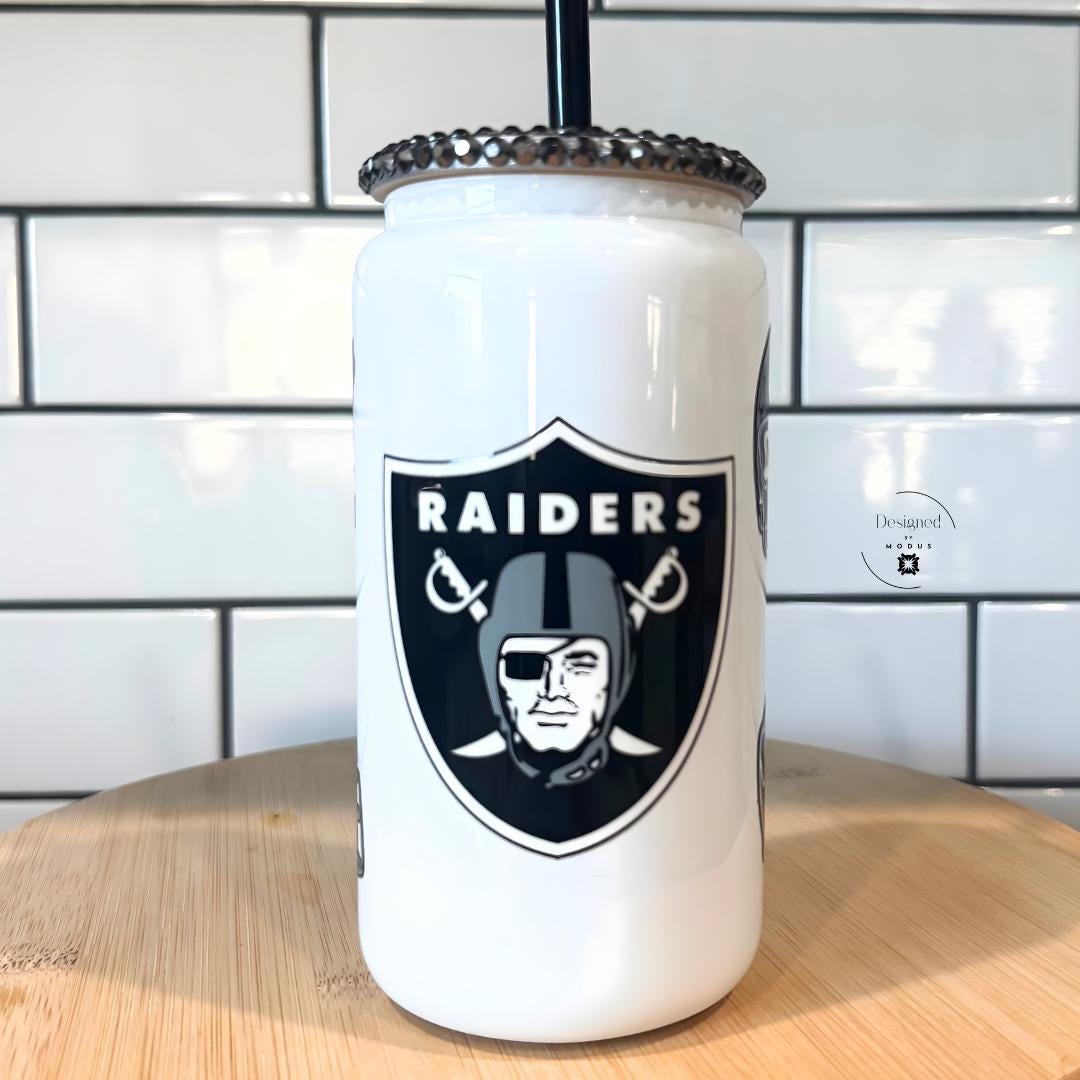 Las Vegas Raiders Tumbler with Rhinestone Lid, Game Day Fan Cup