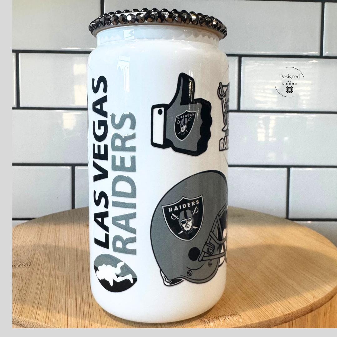 Las Vegas Raiders Tumbler with Rhinestone Lid, Game Day Fan Cup