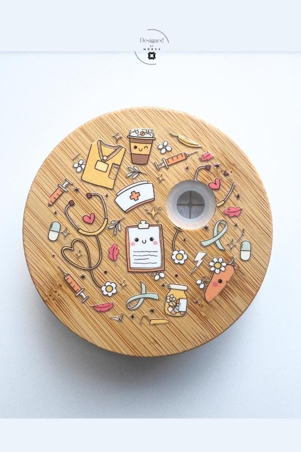 Nurse Life Glass Cup | Glitter Coffee Mug with Bamboo Lid | Medical Gift for Nurses | Cute Healthcare Drinkware | RN Appreciation Gift