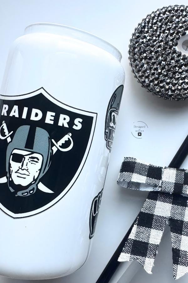 Las Vegas Raiders Tumbler with Rhinestone Lid, Game Day Fan Cup
