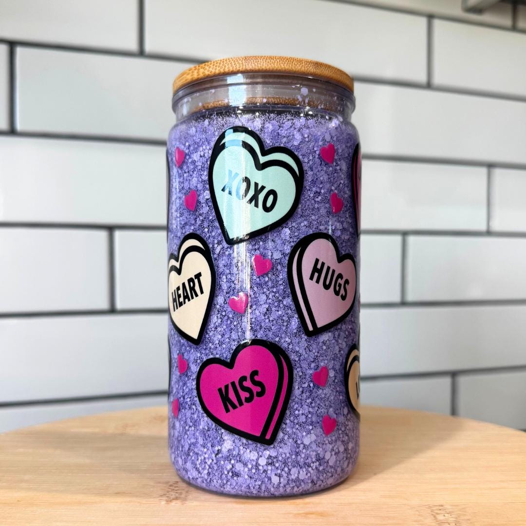 Pink Glitter Tumbler Bow Design Snow Globe Cup Aesthetic Girly Drink Cold Birthday Gift Idea Teen Girl Present Valentine Day Sparkly Bamboo