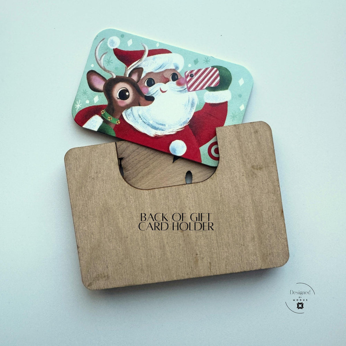 Holly Jolly Wooden Gift Card Holder Christmas Gift Card Packaging Stocking Stuffer Teacher Gift Coworker Gift Holiday Money Holder
