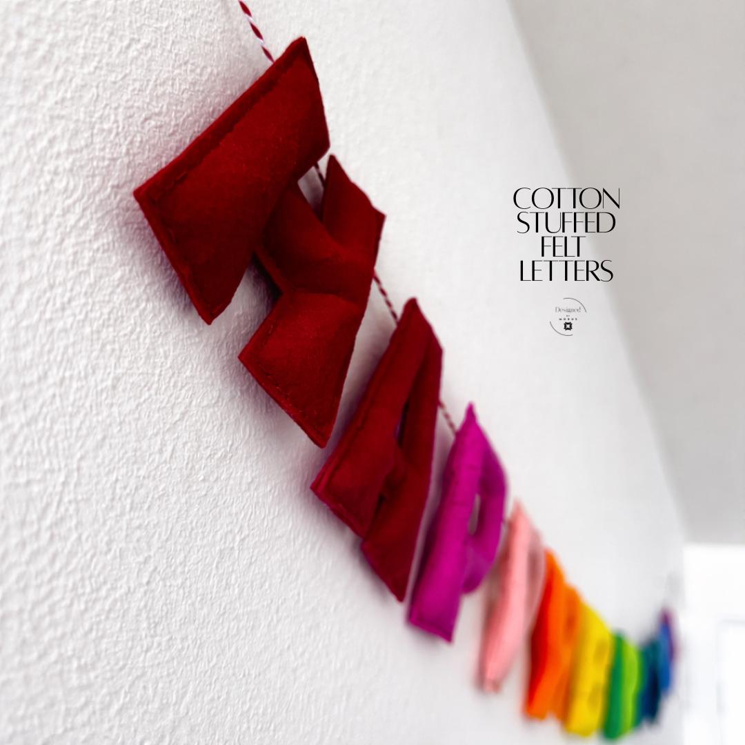Happy Birthday Banner – Rainbow Felt Letter Garland – Reusable Birthday Decor – Kids Party Wall Banner