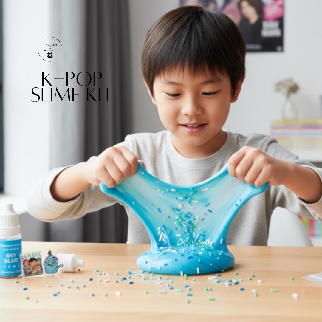 Kpop Slime Kit DIY Activity Set Creation Craft Project Demon Hunter Themed Party Favor Gift Teen Birthday Present Idea Sensory Play Package Entertainment Korean Inspiration Complete Materials Included Clear Slime Activator Colorful Dye