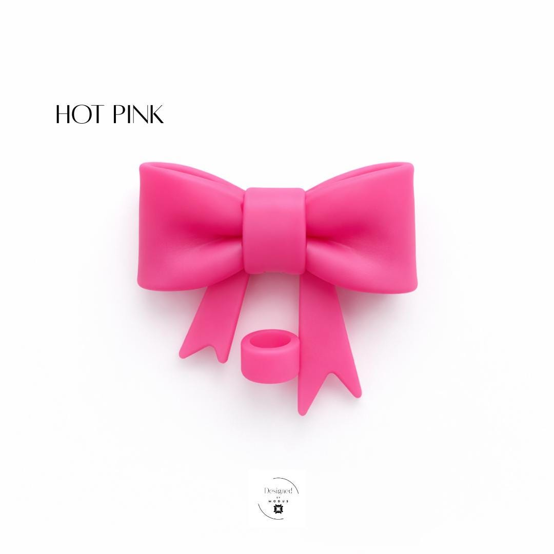 Bow Straw Topper: Kawaii Silicone Tumbler Charm Decoration