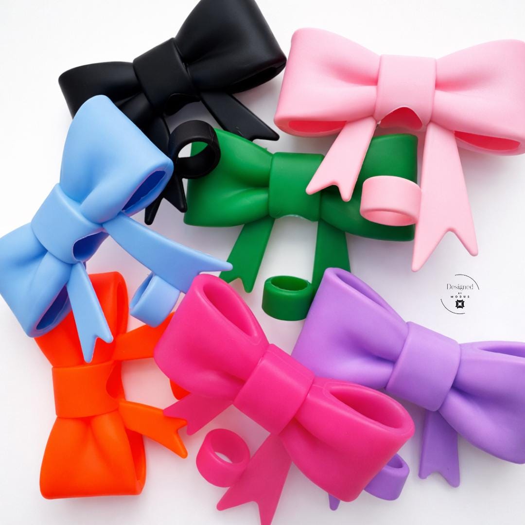 Bow Straw Topper: Kawaii Silicone Tumbler Charm Decoration