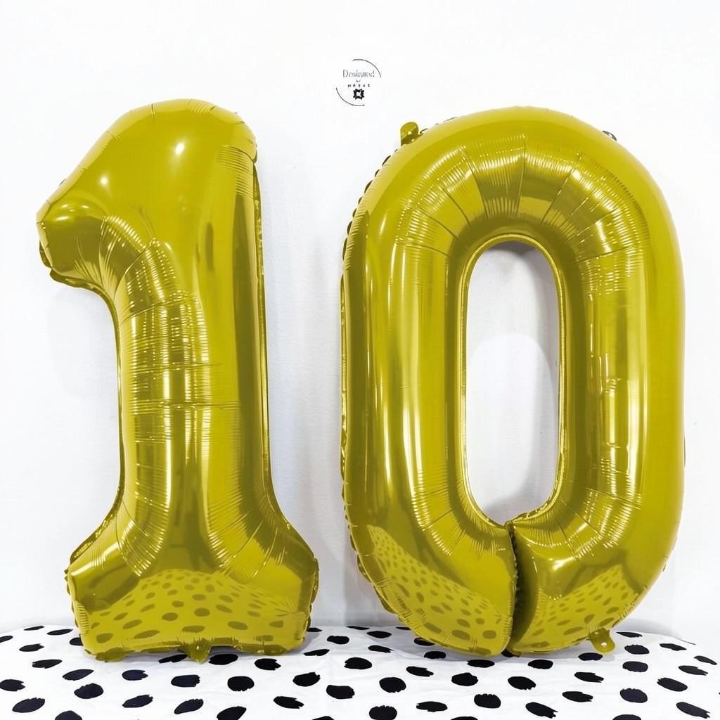 White Number 10 Foil Balloons | 34 Inch Milestone Birthday Set