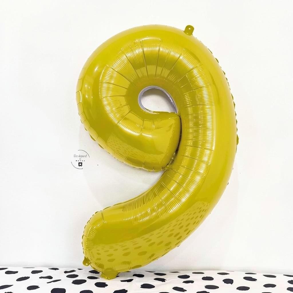 Black Number 9 Foil Balloon | 34 inch Party Decor