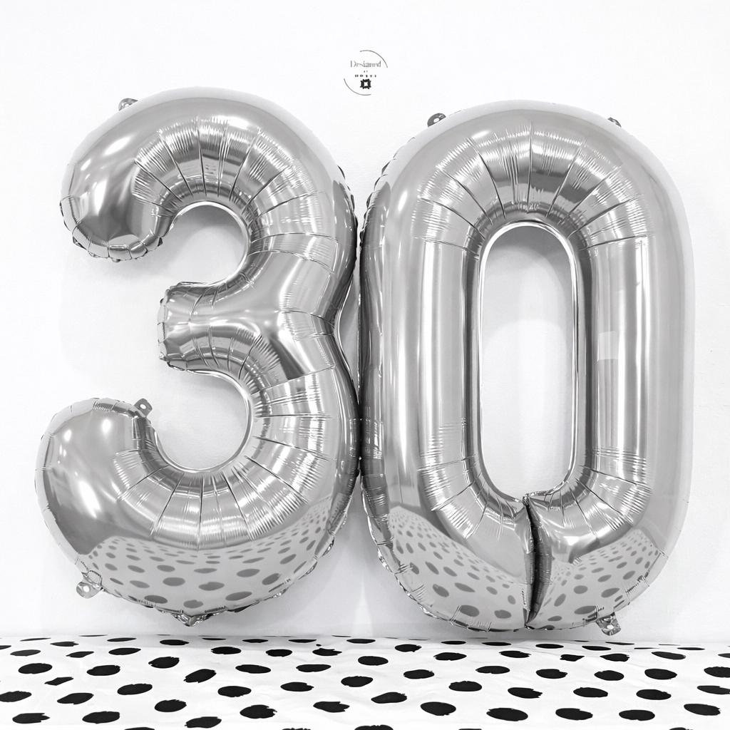 Silver Number Balloon Birthday Decoration Photo Prop Milestone Party Foil Number Five Air Fill Display Accessory Modern Design Anniversary