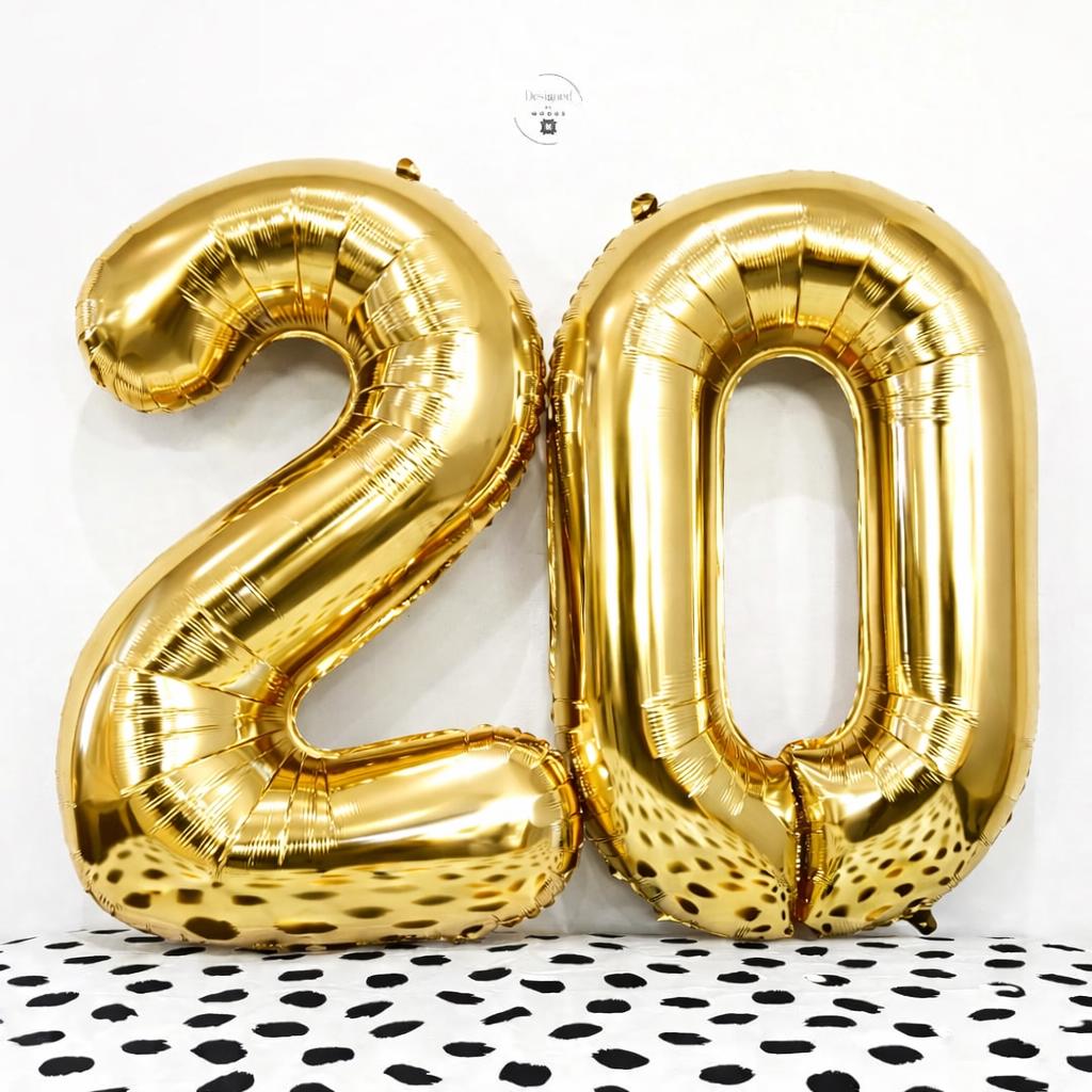 Silver Number 20 Foil Balloons | 20th Birthday Anniversary