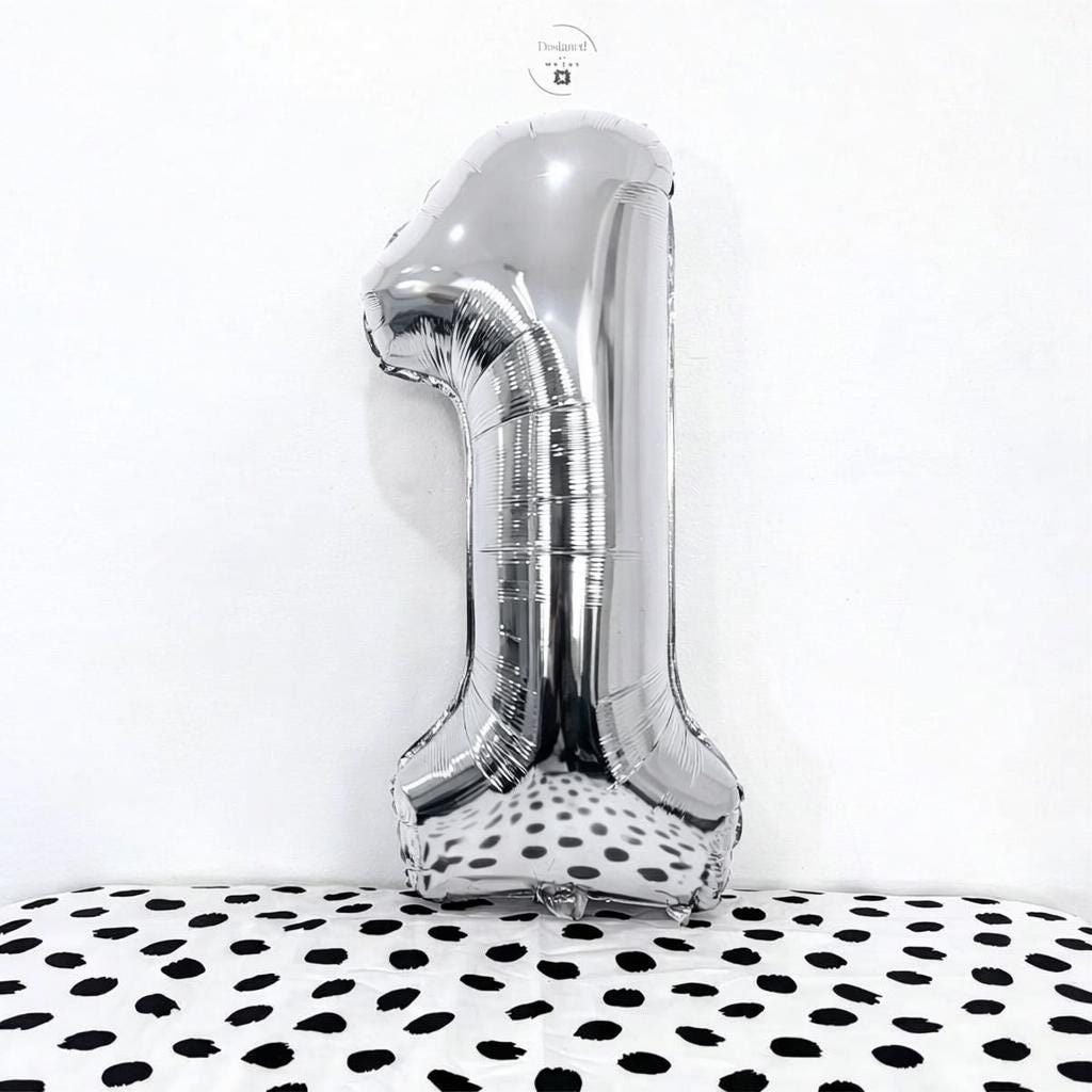 Chrome Number Balloon Birthday Decoration Photo Backdrop Prop Display First Birthday Milestone Celebration Silver Digit Foil Modern Design Party Decor Statement Piece Metallic Finish Durable Material Anniversary Graduation Event Photography