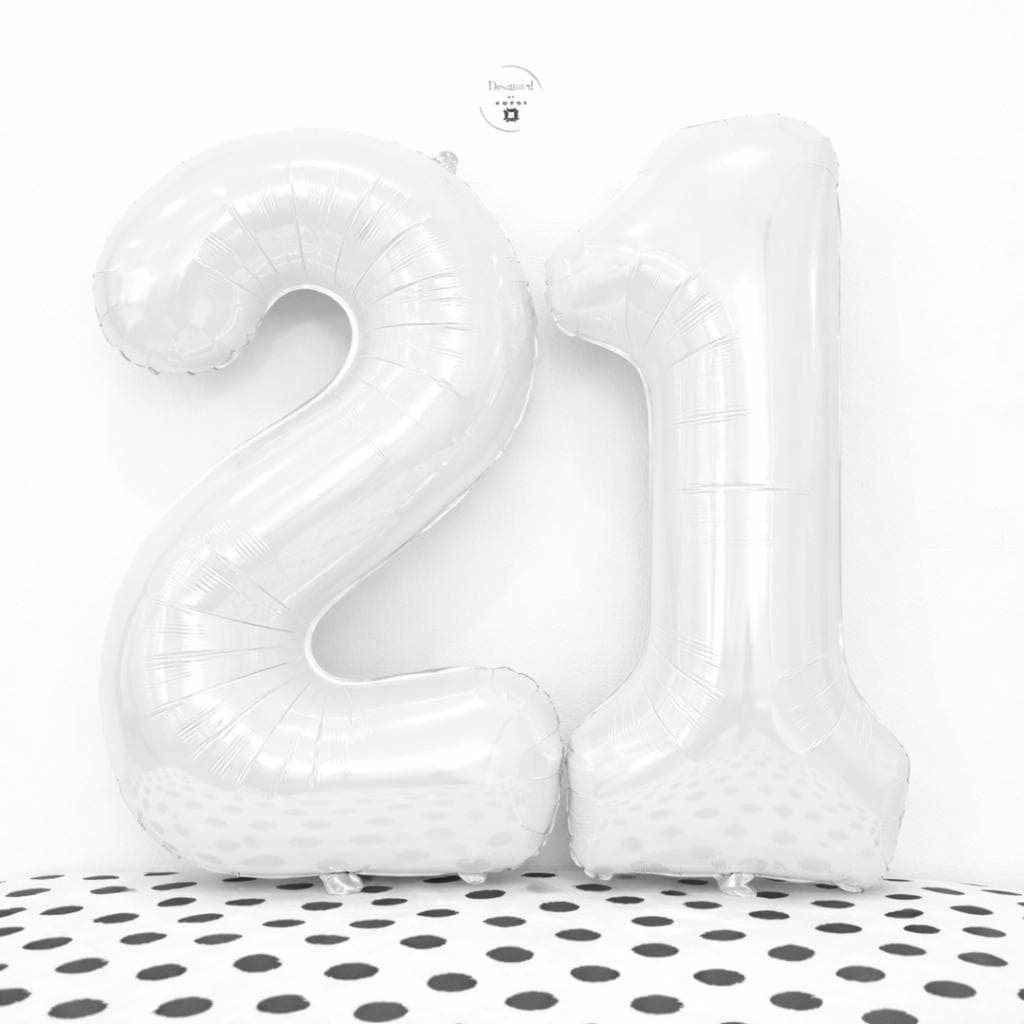 Gold  Number 21 Balloon Set | Modern Foil Numbers for 21st Birthday or Celebration Decor