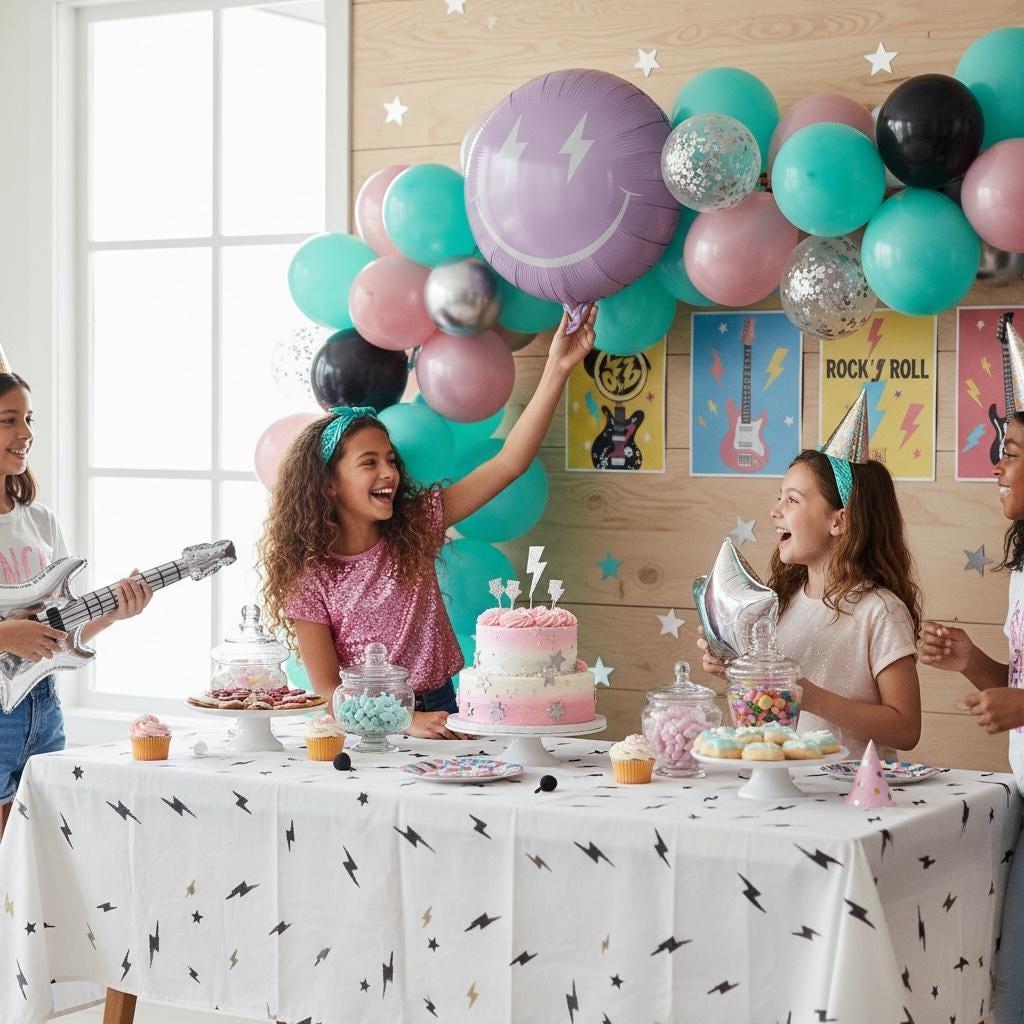 Purple Metallic Balloon Happy Face Design Photo Prop Lightning Eyes Feature Party Supply Birthday Celebration Decoration Lavender Round Foil Material Eighteen Inch Size Curved Smile Detail White Smiley Pattern Fun Party Accessory Event