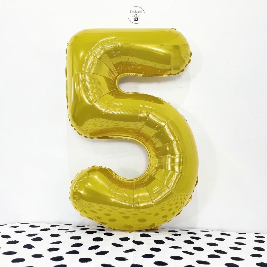 White Number 5 Balloon | 34" Foil Party Decoration