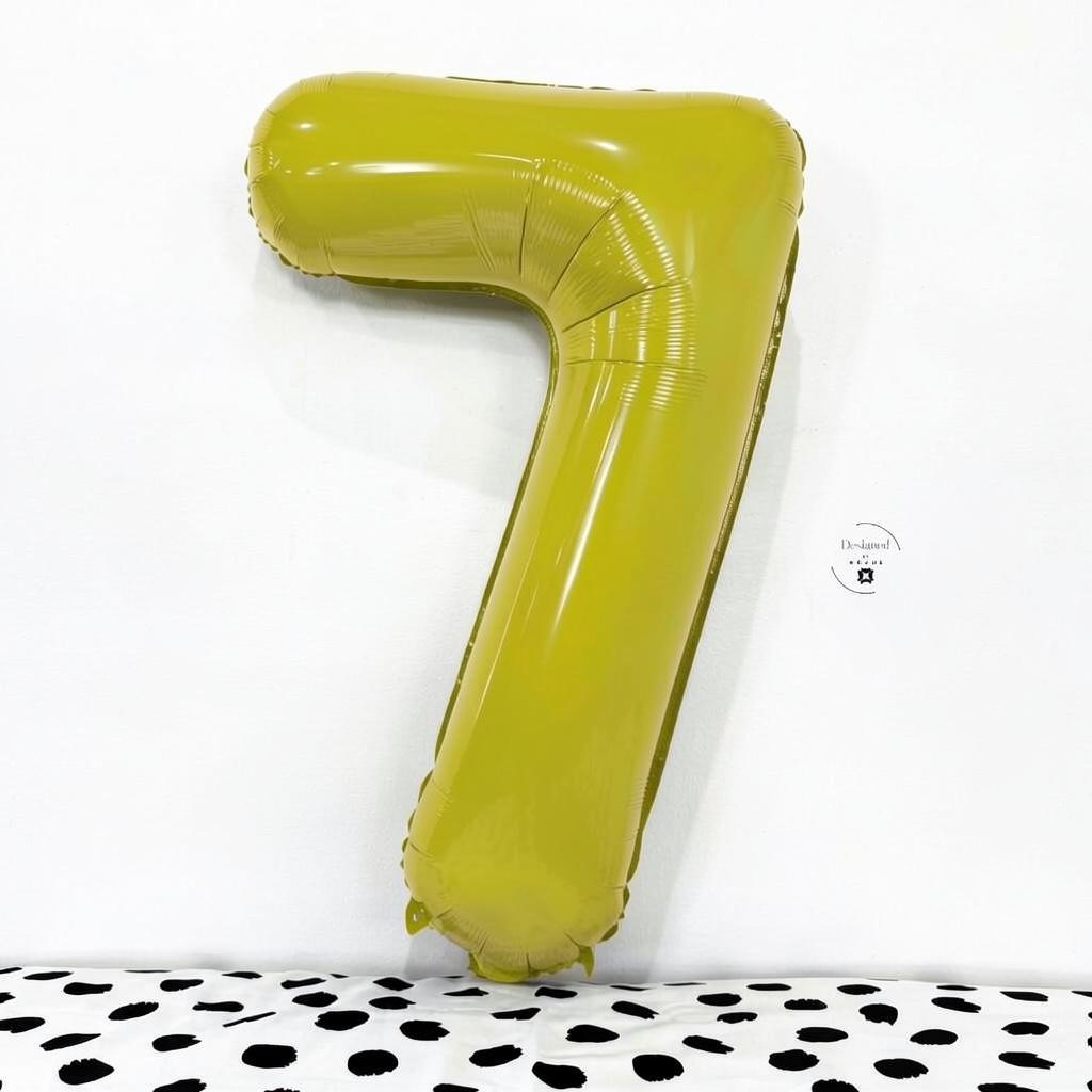 White Number 7 Foil Balloon | 34" Birthday Party Decor