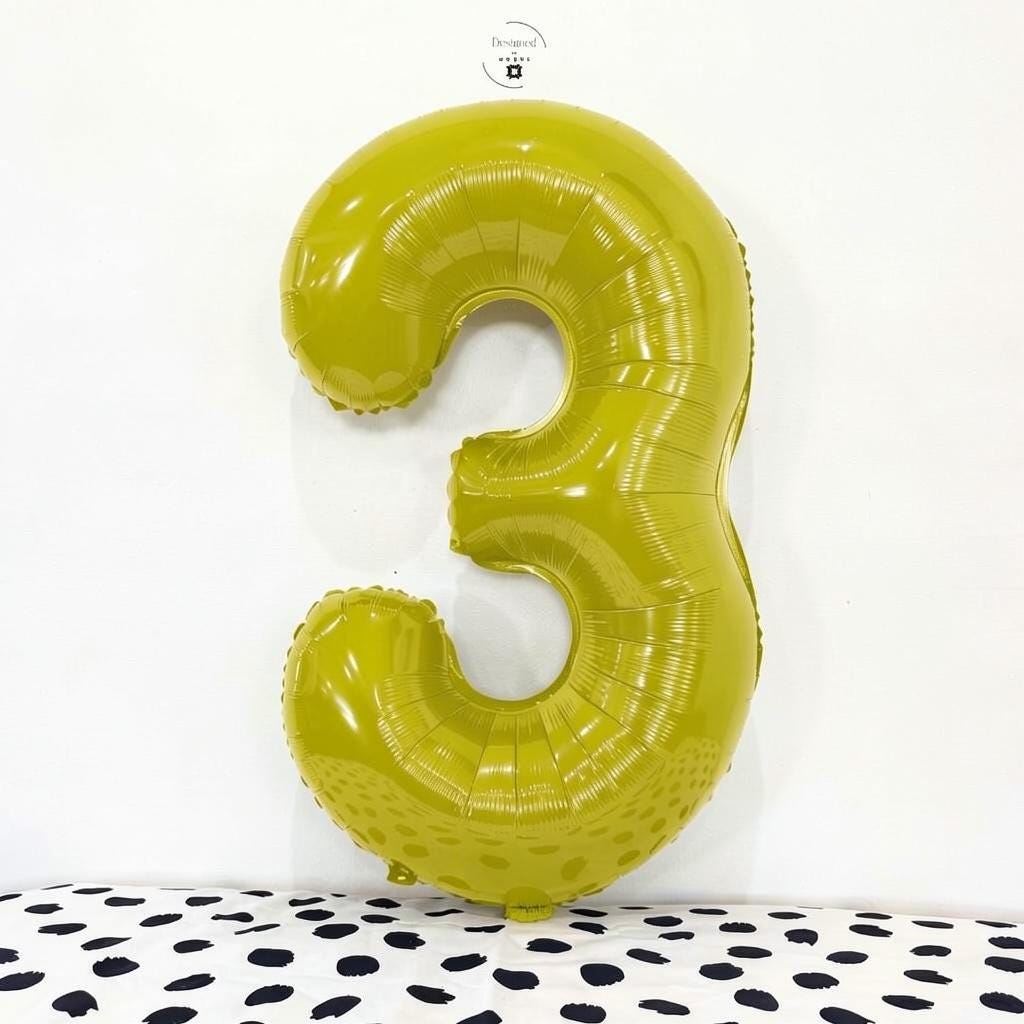 White Number 3 Balloon | 34-Inch Foil Party Decor