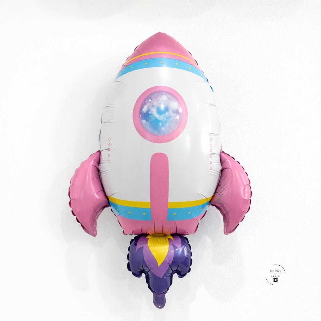 Rocket Ship Balloon Nasa Astronaut Party Decoration Space Theme Birthday Celebration Stem Education Science Event Galaxy Spacecraft Mylar
