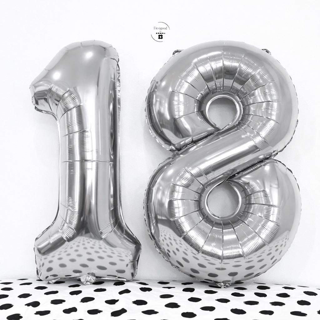 White  Number 18 Balloon | 18th Birthday Party Decor