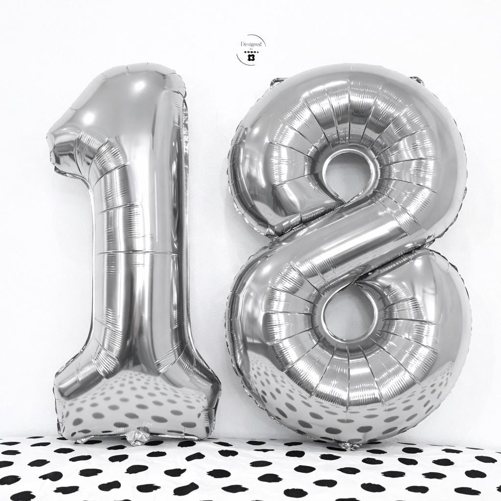 White  Number 18 Balloon | 18th Birthday Party Decor