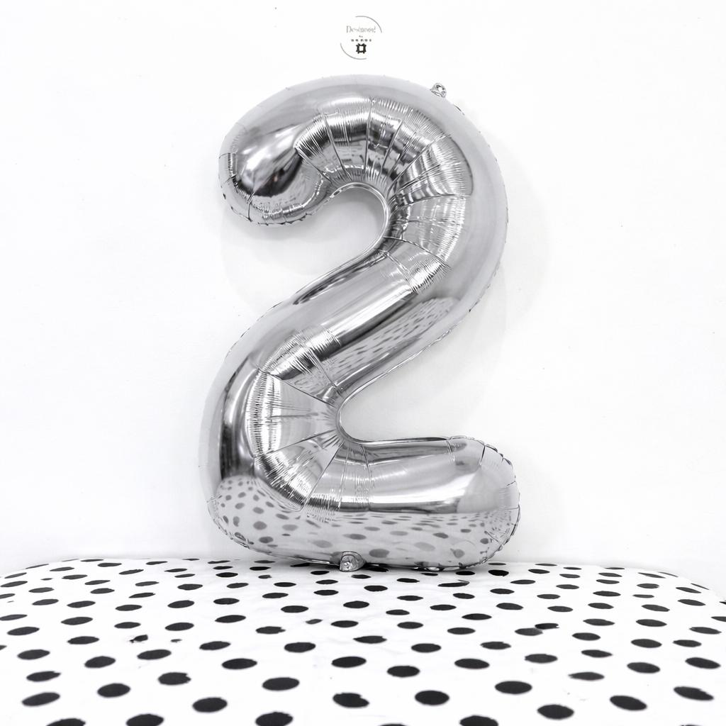 Giant White  Number 2 Foil Balloon | 34" Birthday Party Decor