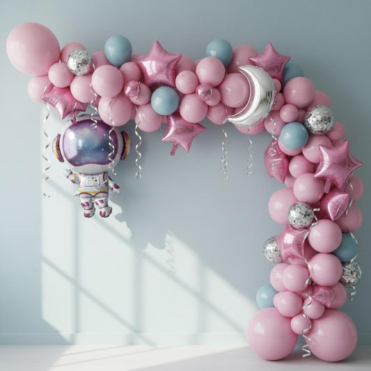 Giant Astronaut Foil Balloon: Silver Space Party Decoration, Birthday Cosmic Theme Decor