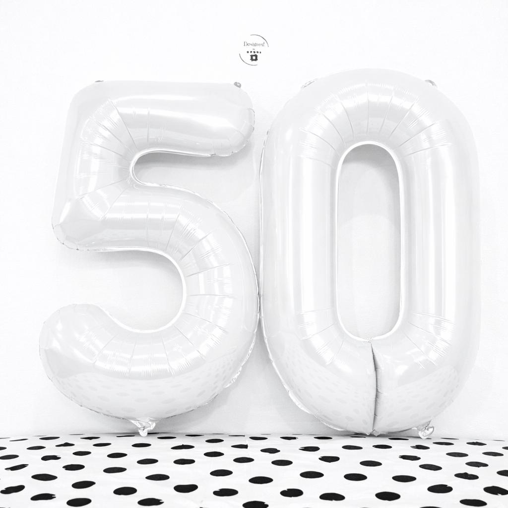 Black Number 50 Foil Balloons | 50th Birthday Celebration