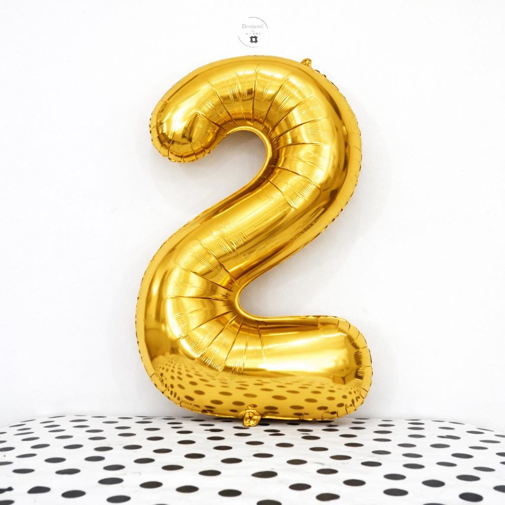 Giant White  Number 2 Foil Balloon | 34" Birthday Party Decor