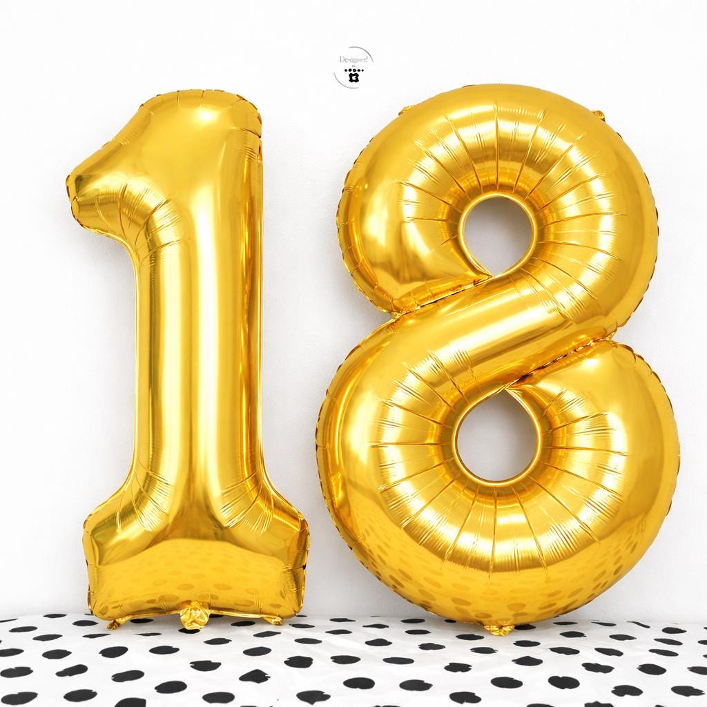 White  Number 18 Balloon | 18th Birthday Party Decor