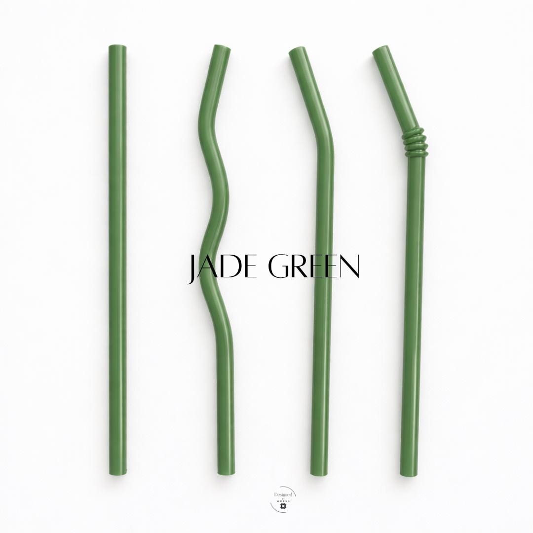 Cocktail Bar Accessory Reusable Glass Straw Set Smoothie Sipping Tool Eco Friendly Alternative Daily Beverage Use Sustainable Kitchen Collection Zero Waste Lifestyle Choice Colorful Options Available Multiple Colors Selection Environmental