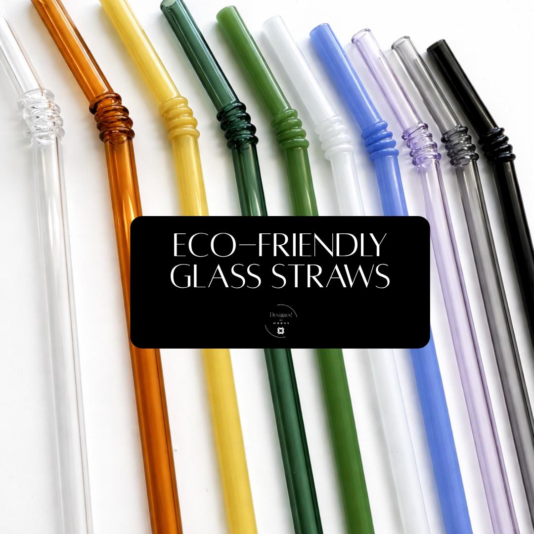 Reusable Glass Straw Set Eco Friendly Sustainable Alternative Drinking Solution Zero Waste Kitchen Accessory Colorful Options Environmental Choice Plastic Free Living Cocktail Bar Essential Smoothie Sipping Tool Daily Beverage Use Multiple