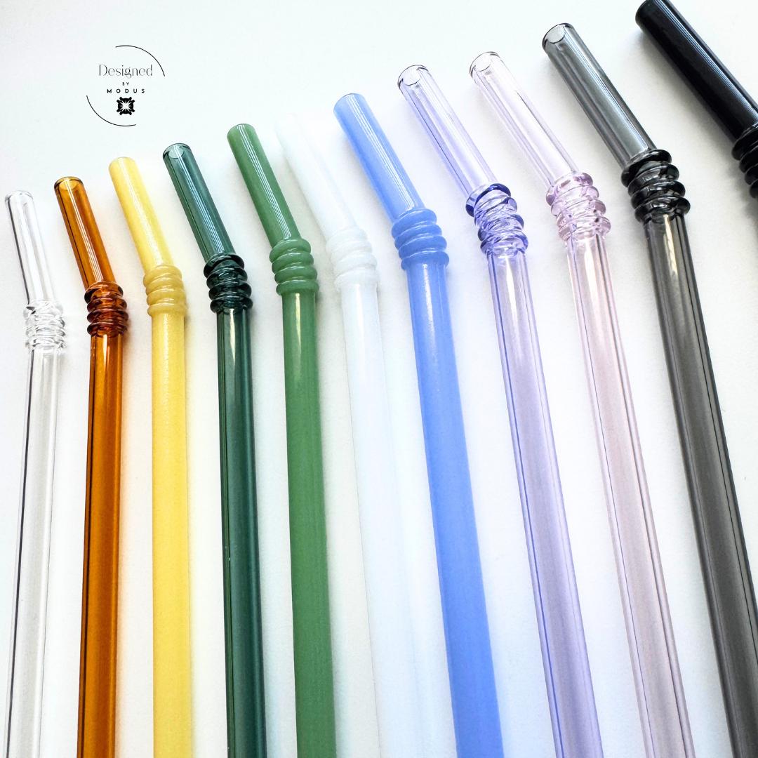 Glass Drinking Straw Eco Friendly Sustainable Alternative Plastic Free Zero Waste Reusable Sipper Dishwasher Safe Cold Beverage Smoothie