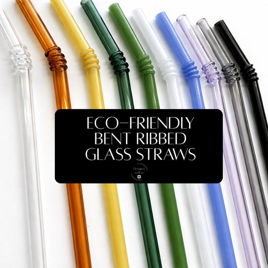 Glass Drinking Straw Eco Friendly Sustainable Alternative Plastic Free Zero Waste Reusable Sipper Dishwasher Safe Cold Beverage Smoothie