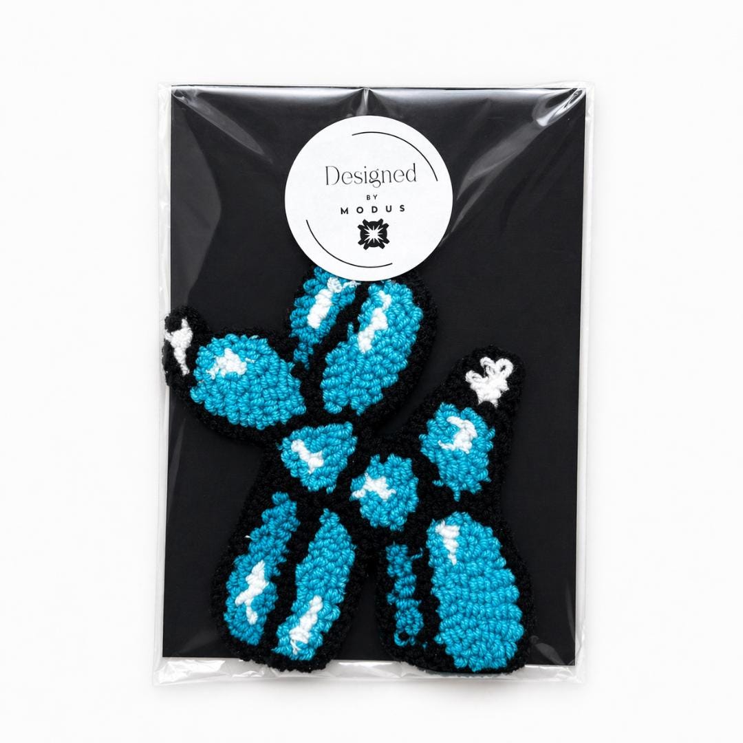 Crochet Mug Rug Balloon Animal Coaster Turquoise Coffee Mat Kitchen Table Desk Accessory Home Office Drink Holder Housewarming Gift Tea