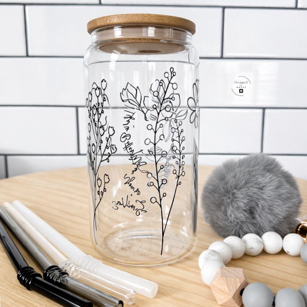 Reusable Straw Drinkware Set Glass Tumbler Bamboo Lid Eco Friendly Gift Collection Women Empowerment Motivational Design Self Care Wellness Essential Teacher Appreciation Present Silicone Wristlet Pom Keychain Daily Hydration Health