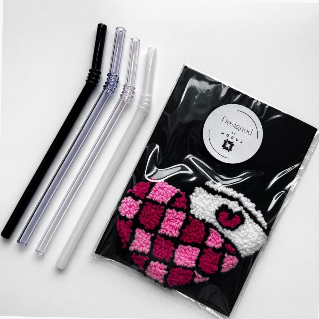 Pink Checkered Pattern Coffee Coaster Magenta Design Crocheted Mug Rug Cotton Yarn Handmade Kitchen Accessory Coffee Cup Shape White Heart Detail Perfect Gift Mom Birthday Coffee Enthusiast Present Kitchen Table Protection Coffee Station