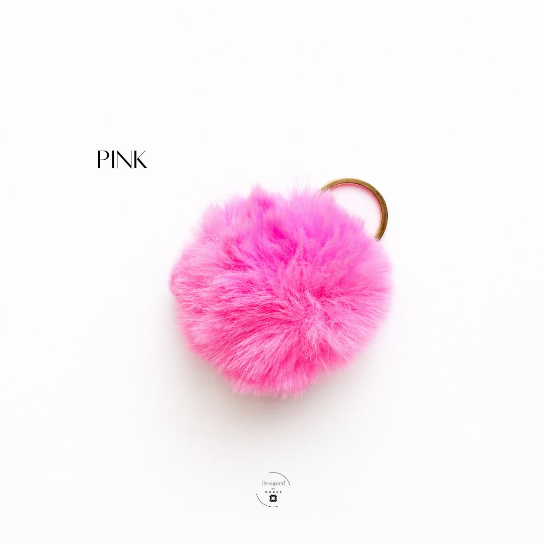 Party Favor Gift Fluffy Pom Keychain Bag Charm Purse Accessory Teen Girl Birthday Stocking Stuffer Present Pink Faux Fur Ball Kawaii Cute Design Three Inch Diameter Backpack Zipper Pull Metal Keyring Cotton Material Soft Texture Purple