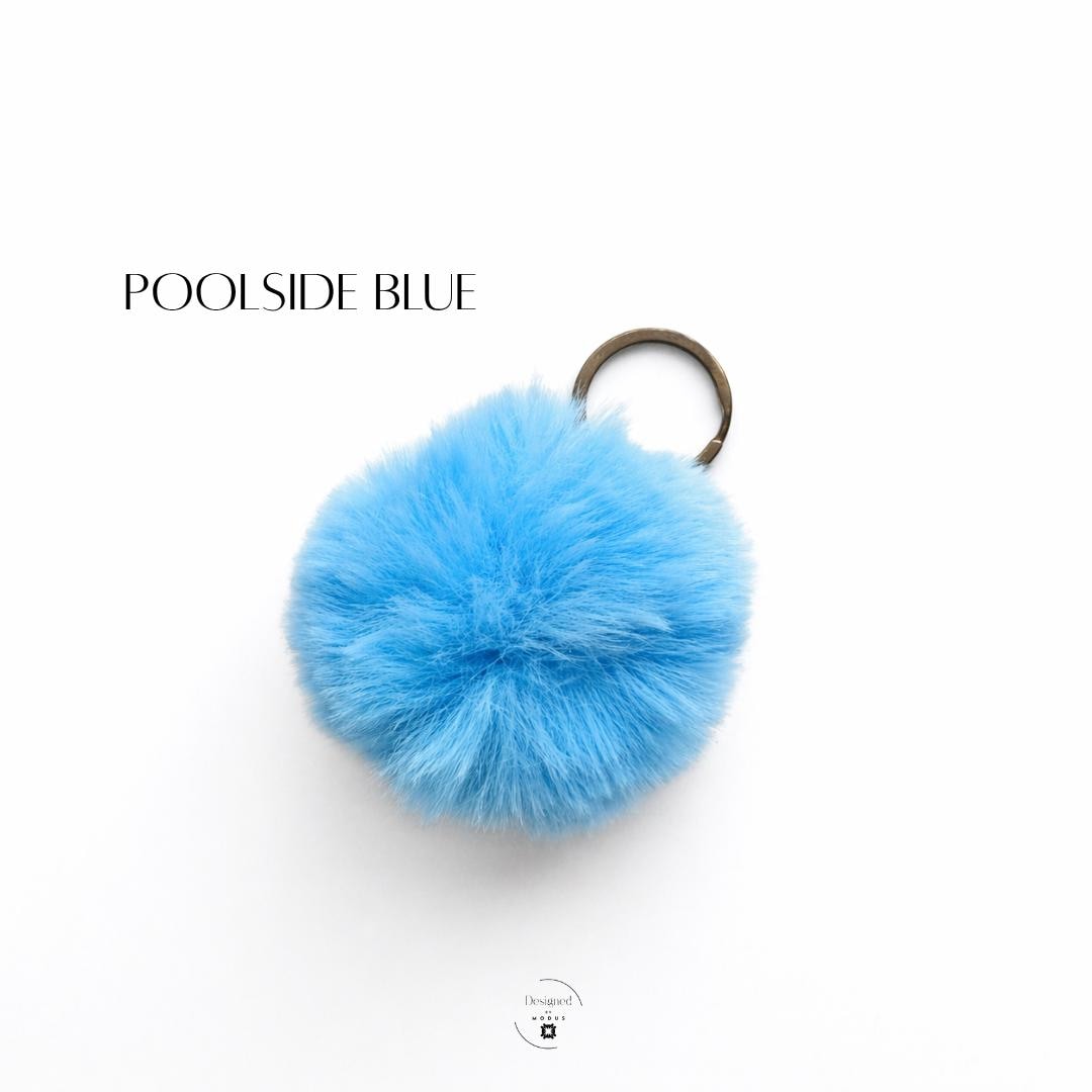 Teen Girls Birthday Gifts Blue Pompom Keychain Fluffy Bag Charm Faux Fur Ball Accessory Purse Decoration Backpack Attachment Metal Keyring 3 Inch Soft Texture Stocking Stuffers Party Favors Handbag Charm Sky Blue Navy Turquoise Lavender