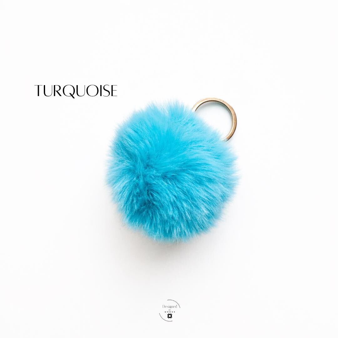 3 Inch Blue Pompom Keychain Multiple Shades Sky Navy Turquoise Lavender Faux Fur Ball Fluffy Soft Texture Metal Keyring Bag Charm Purse Accessory Backpack Attachment Birthday Gifts Teen Girls Stocking Stuffers Party Favors Handbag