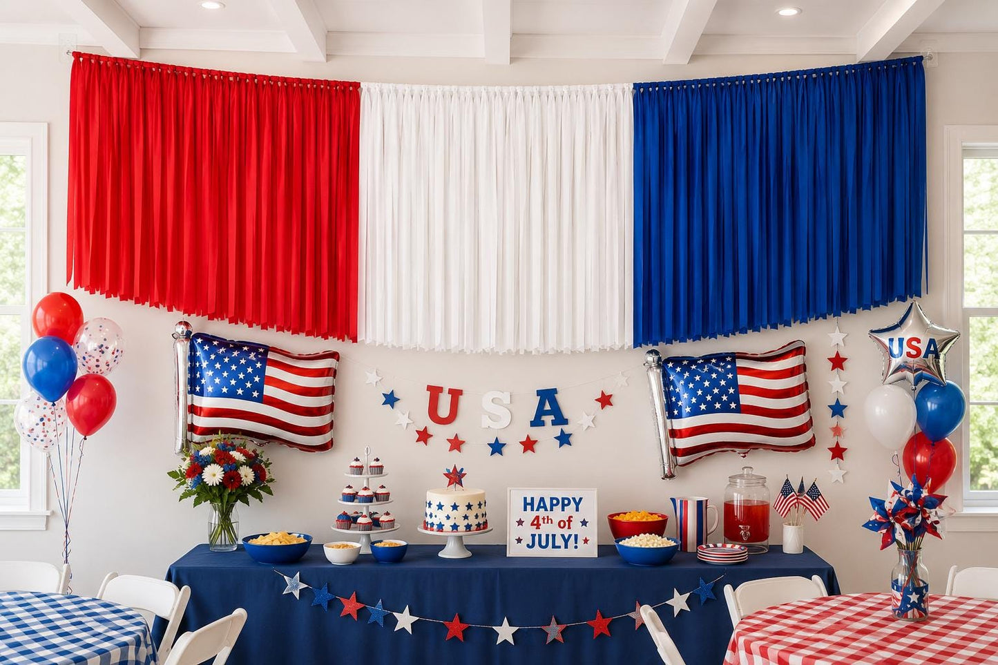 American Flag Balloon Americas 250th Birthday Celebration July Fourth Party Supplies Patriotic Mylar Foil Inflate Memorial Day Veteran