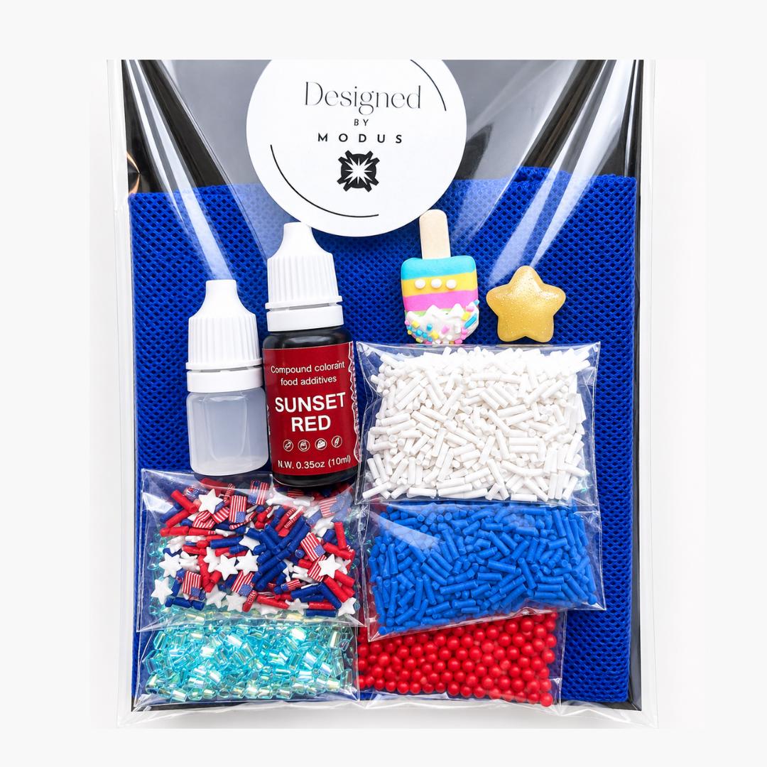 Red White and Blue Slime Kit:  Kids Craft Activity, Sensory Play Party Favor