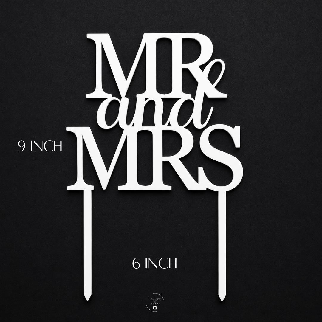 Elegant Wedding Sign Mr Mrs Acrylic Cake Topper Table Display Centerpiece Cursive Script Lettering Heart Design Detail Bride Groom Reception Ceremony Ornament Romantic Couple Marriage Celebration Black White Color Options Premium Quality