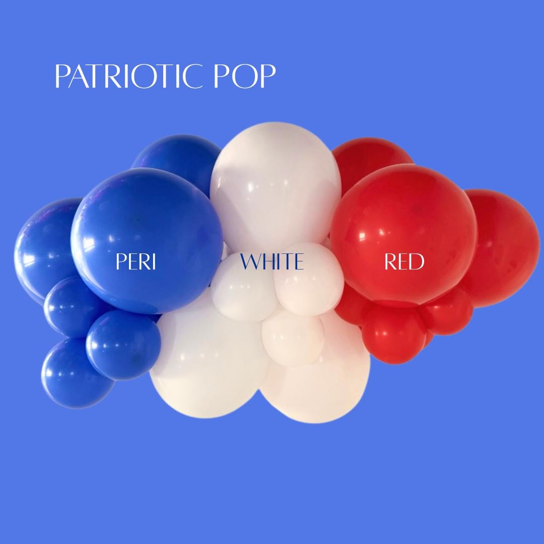 Independence Day Party Decoration Kit Fourth July Balloon Garland Supplies Patriotic Red White Blue Theme Complete Celebration Set American Flag Eagle Mylar Balloons 250 Year Anniversary Birthday Centerpiece Picks Fringe Garland Easy Party