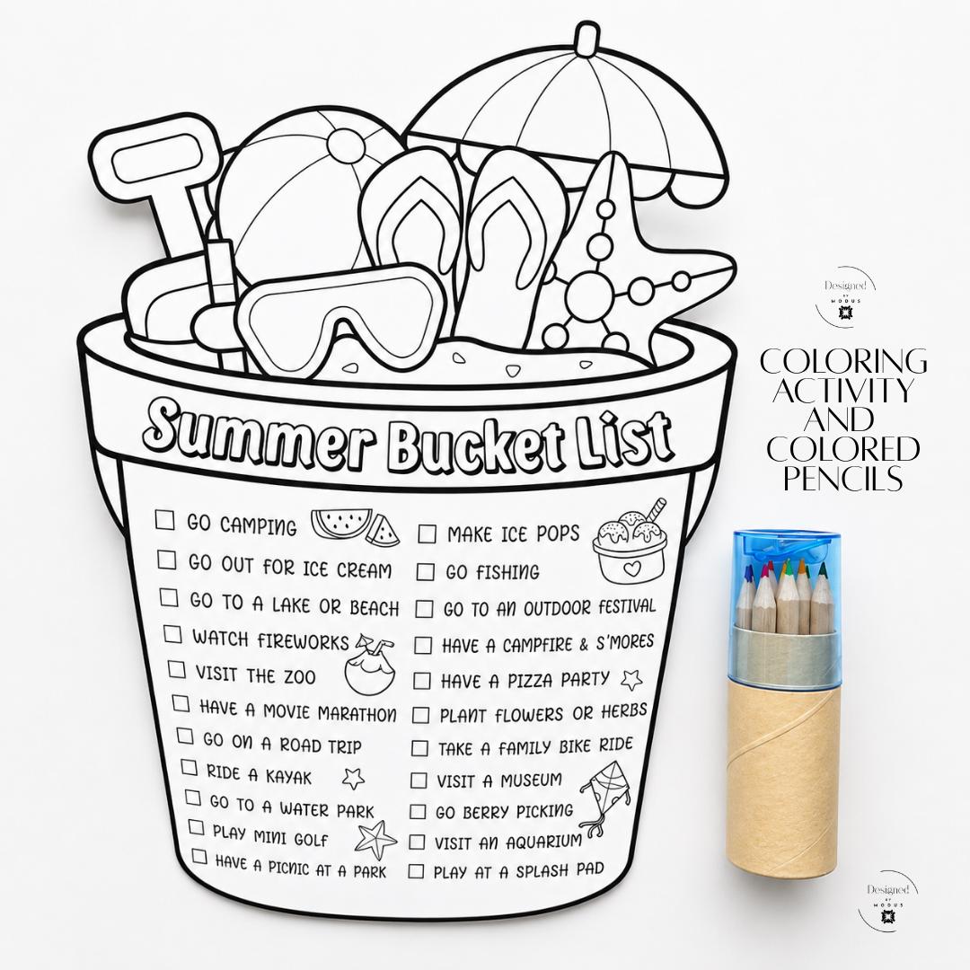 Kids Birthday Party Favors Personalized Beach Bucket Custom Name Gift Set Summer Activity Bundle Toddler Outdoor Entertainment Complete Collection Coloring Pages Pencils Bubbles Silly Straw Inflatable Ball Popsicle Sipper Plastic Pail