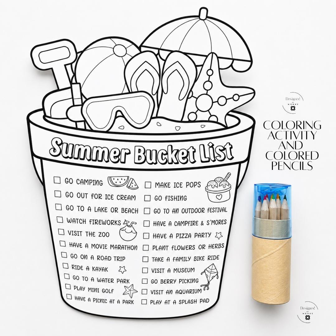 Kids Birthday Party Favors Personalized Beach Bucket Custom Name Gift Set Summer Activity Bundle Toddler Outdoor Entertainment Complete Collection Coloring Pages Pencils Bubbles Silly Straw Inflatable Ball Popsicle Sipper Plastic Pail