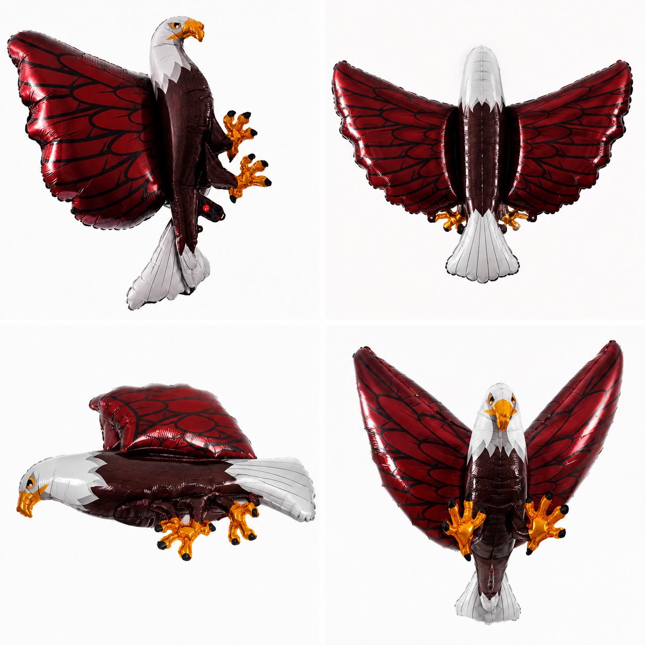 Patriotic Party Balloon Bald Eagle Design 4th July Independence Day Celebration Memorial Veterans Day Event Supplies 30 Inch Mylar Foil Construction Usa Themed Birthday Decorations Red White Blue Colors Realistic Feather Details Indoor
