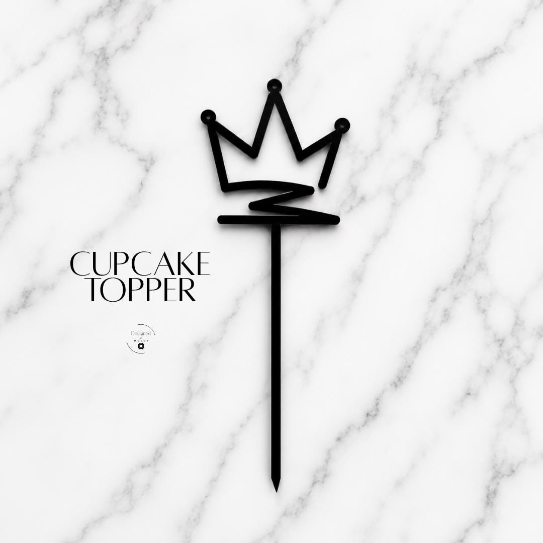 1st Birthday Cake Topper Set Cupcake Decoration Gold Acrylic Crown Design One Year Celebration Party Supply Baby First Smash Photo Prop