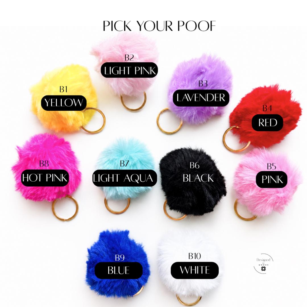 Beaded Wristlet Keychain Marble Pattern Design Personalized Acrylic Charm Name Tag Custom Women Accessory Silicone Beads Gray White Wooden Accent Bead 
Pom Pom Leather Tassel Ombre Details Gold Hardware Ring Holder Wrist Strap