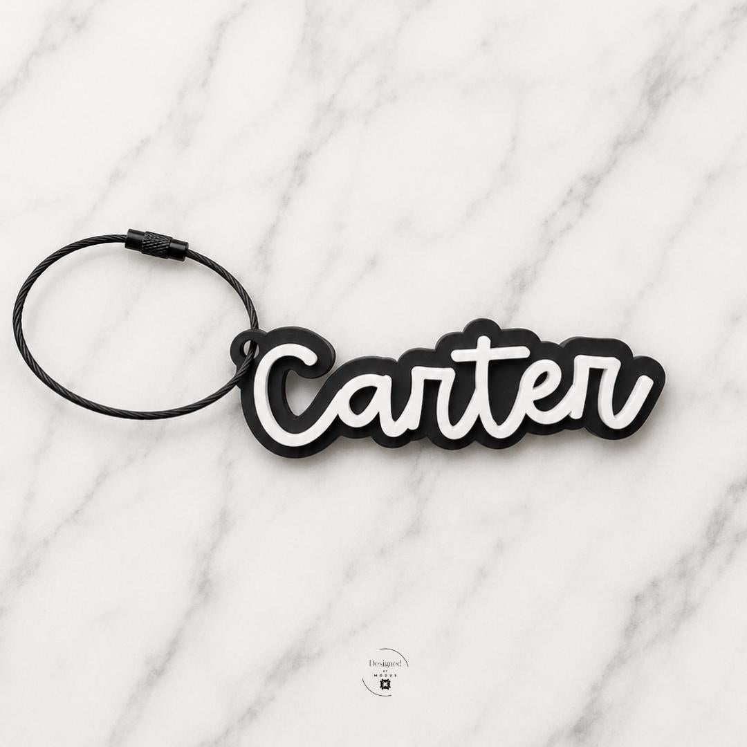 Custom Name Keychain Luggage Tags Backpack Name Tag Personalized Acrylic Keyring Water Bottle Tags Kids Diaper Bag Tag Gift Grandkids
