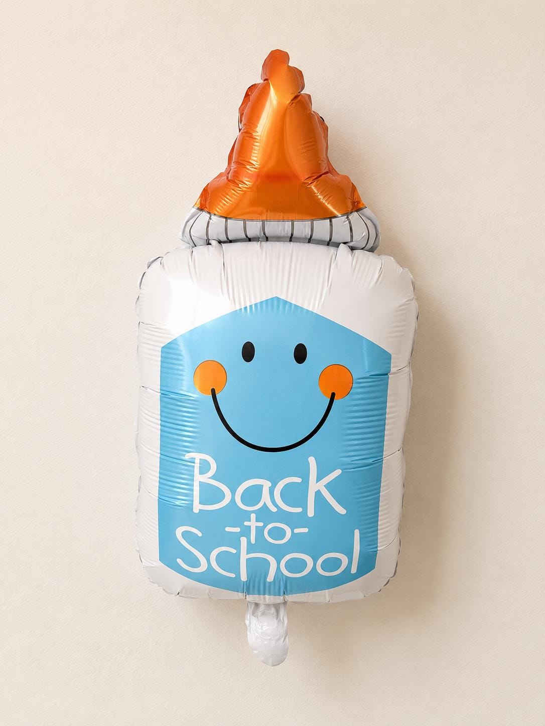 Classroom Party Decoration Mylar Foil Balloon Back School Theme Glue Bottle Shape Design Smiling Face Orange Cap White Body First Day Celebration Student Party Supply Teacher Appreciation Gift 16 Inch Size Novelty School Decoration Premium